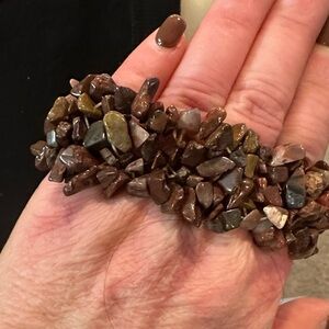 Brown Stone Cluster Bracelet-Tiger eye